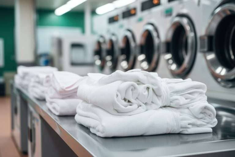 Towels at Laundromat washed in soft water provided by Indy Soft Water